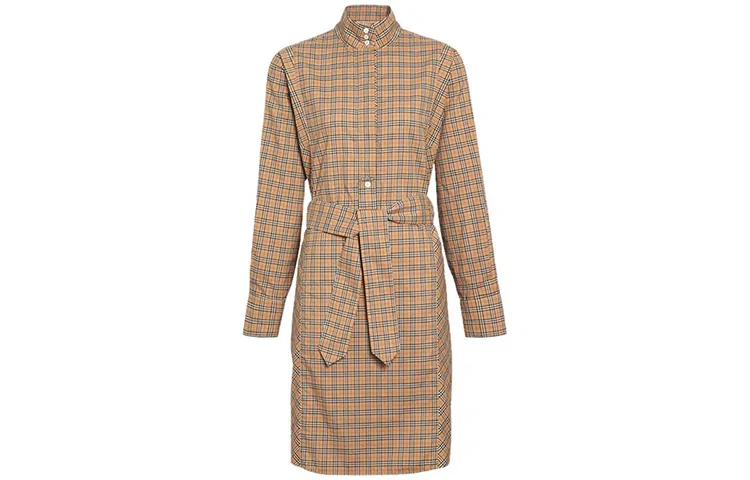 Женское платье с длинным рукавом классического стиля Burberry, Yellow — фото 3