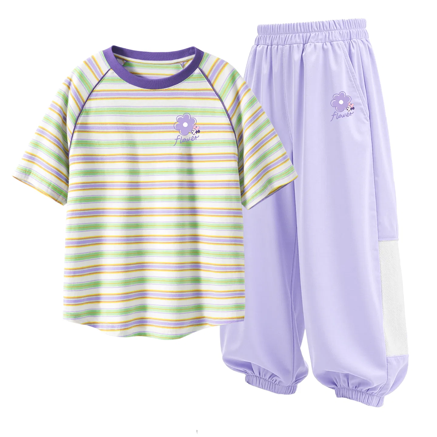 Детский спортивный костюм с круглым вырезом, Disney, Dioran K Violet Stripes