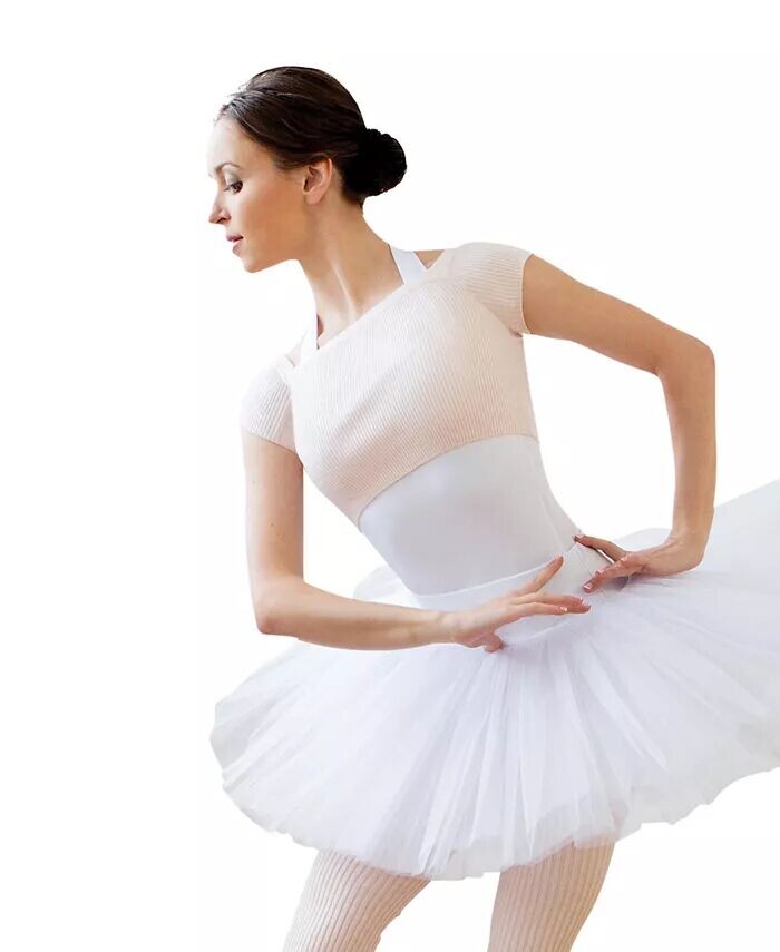 

Свитер в рубчик Вязаный укороченный свитер Capezio, розовый