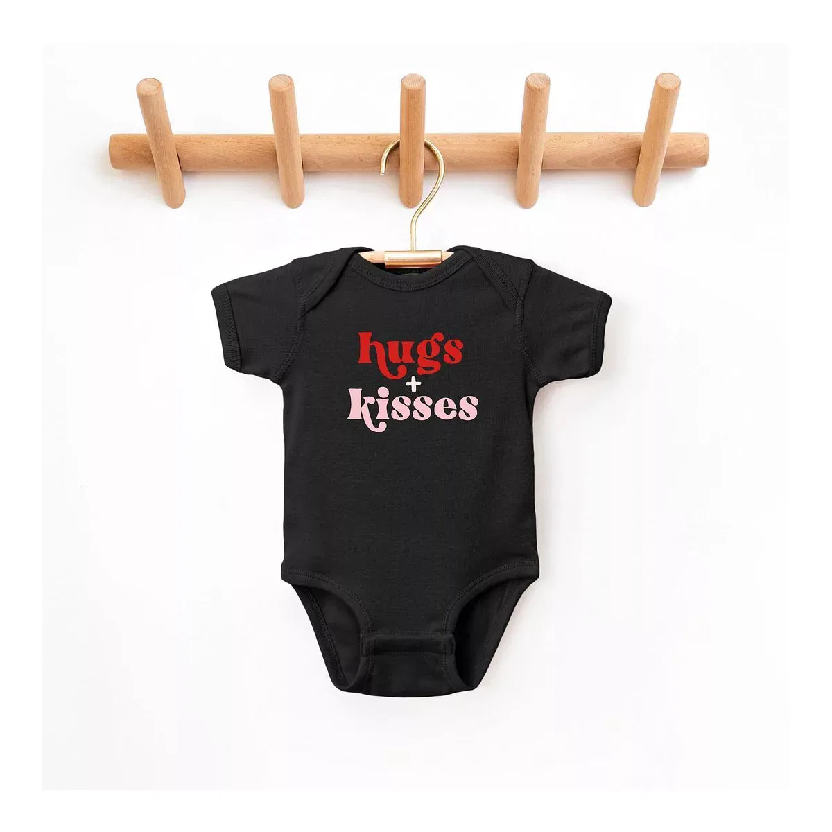 Детский боди с коротким рукавом Hugs And Kisses The Juniper Shop, Black