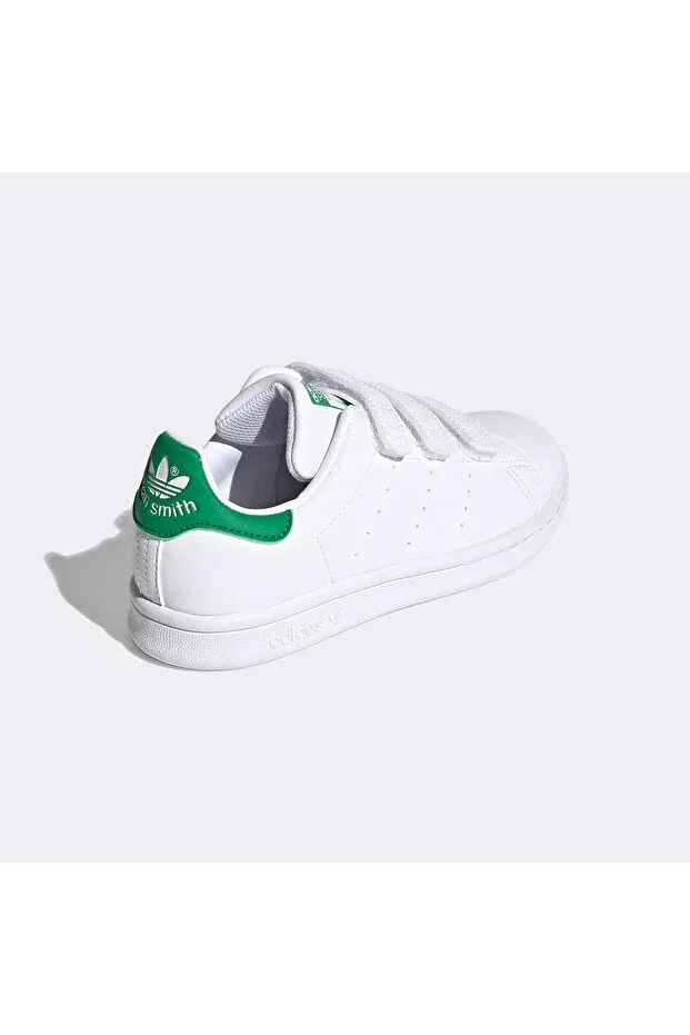 Детские кроссовки для девочек кожаные Stan Smith Kids Adidas, White — фото 3