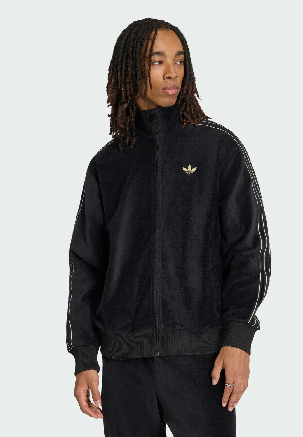Велюровая спортивная куртка Firebird - тренировочная куртка Adidas Originals, Black