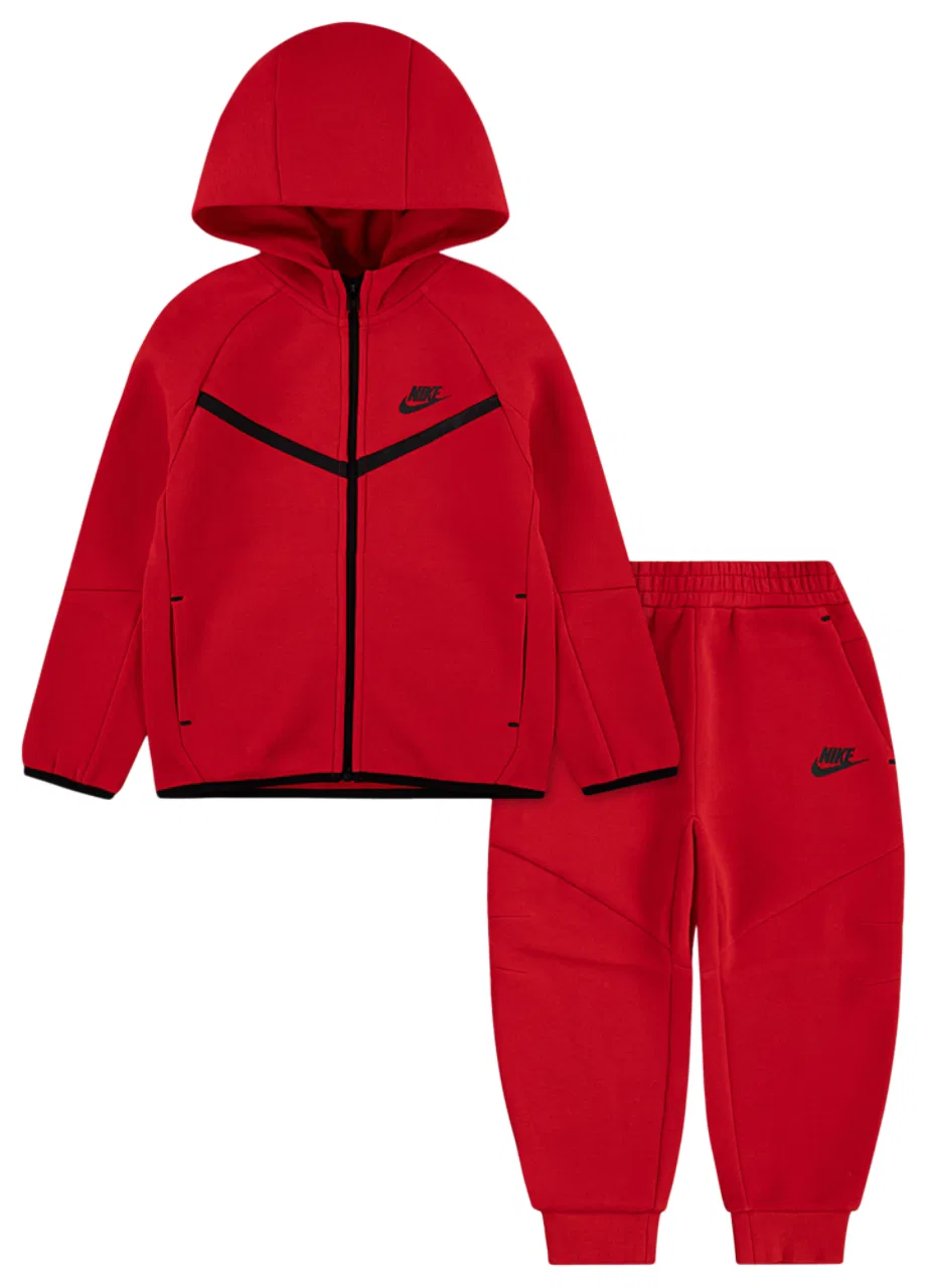 Детский спортивный костюм Tech Fleece Full-Zip Nike, цвет Black/University Red
