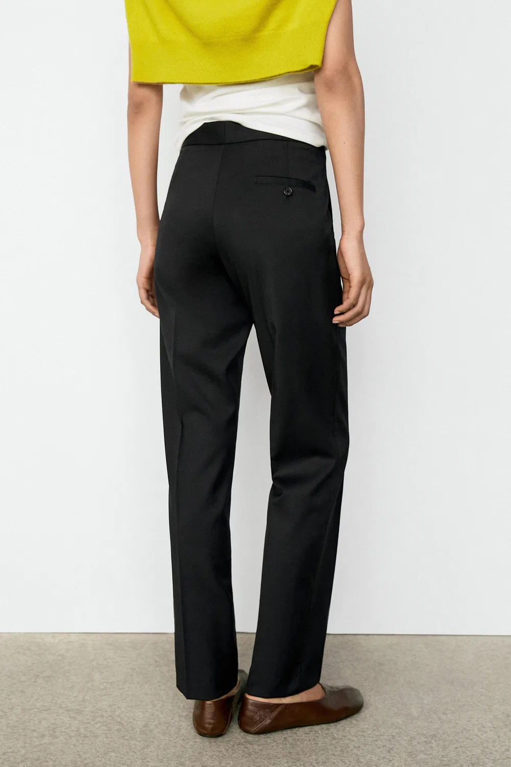 Брюки Massimo Dutti 100% Cool Wool Straight Fit, черный — фото 4