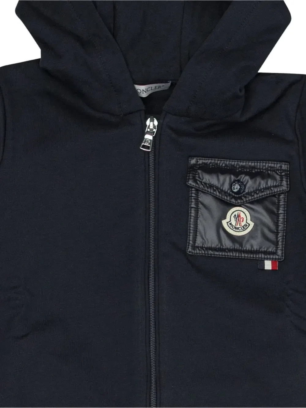 Спортивный костюм с капюшоном и нашивкой-логотипом Moncler Enfant, синий — фото 3
