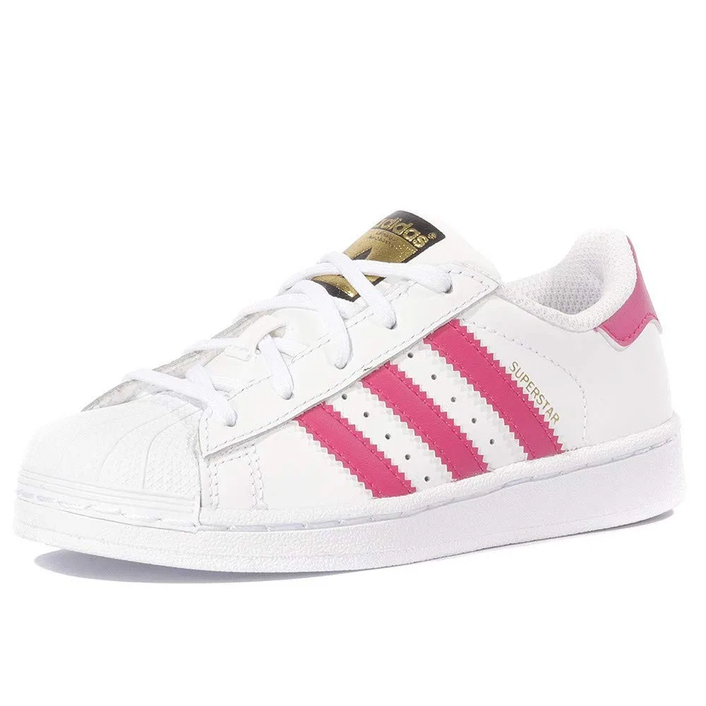 Детские кроссовки спортивные Superstar Adidas, Ftwr White Bold Pink Ftwr White