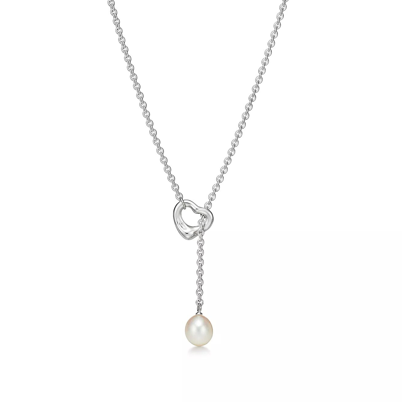 

Колье Tiffany & Co. Open Heart Lariat, 7.5-8 мм, серебро/жемчуг