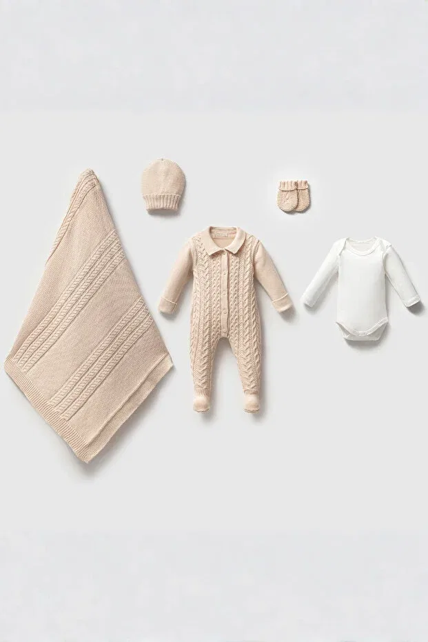 Детский комплект трикотажный с принтом Basics Nipperland, Beige