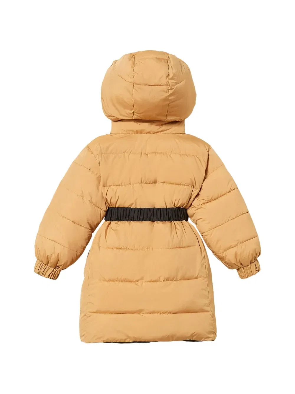 Двусторонняя пуховая куртка с поясом Twinset Kids, бежевый — фото 2