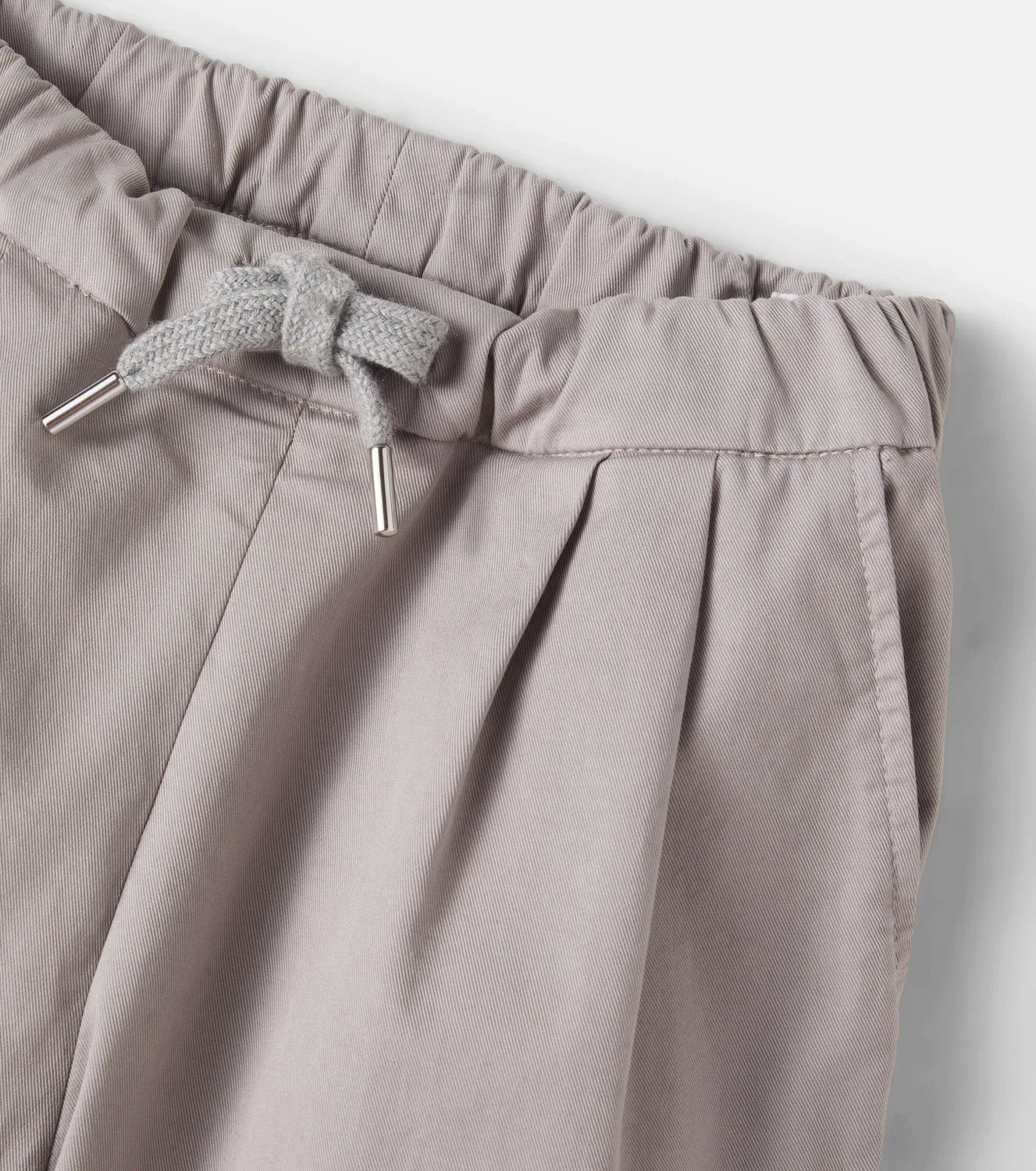 Брюки хлопковые Brunello Cucinelli Kids, бежевый — фото 4