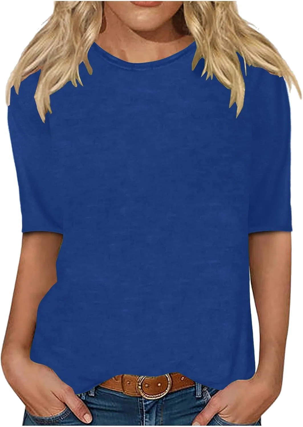 Женская футболка с круглым вырезом Casual, Blue