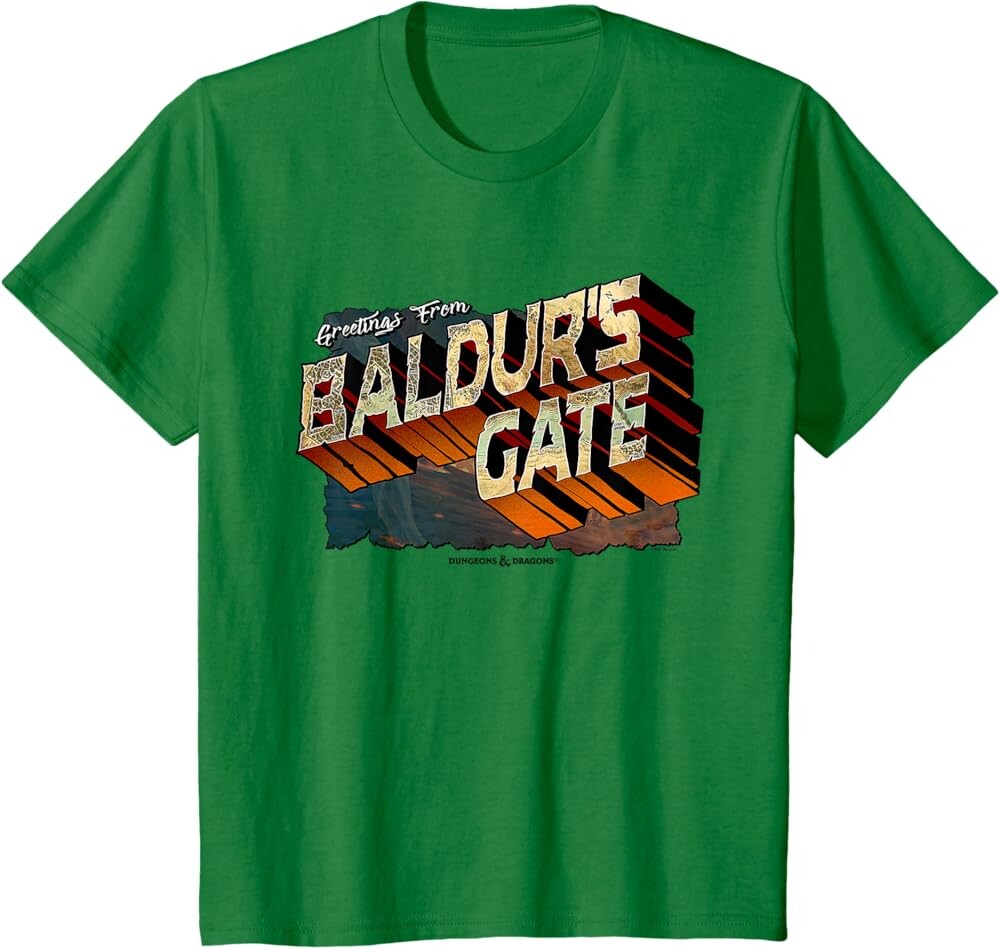 

Детская футболка Dungeons & Dragons Greetings from Baldur's Gate, зеленый