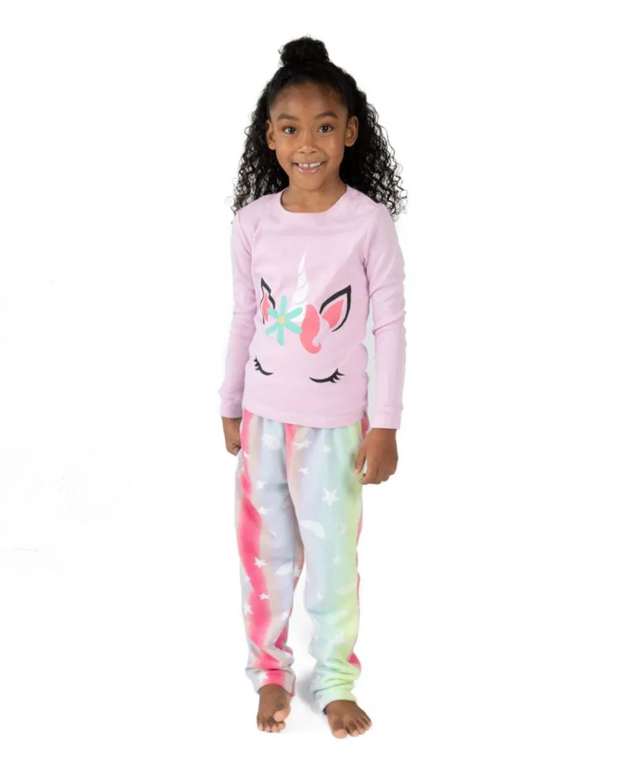 Детский комплект пижам для девочек с длинным рукавом Leveret, Stars Pink Tie Dye — фото 2