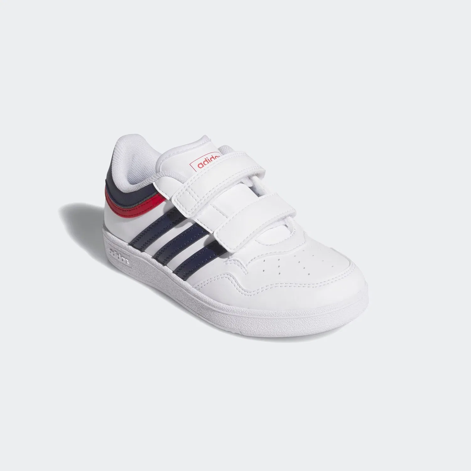 Детские кеды на липучках с баскетбольным стилем Adidas Sportswear, Cloud White / Dark Blue / Better Scarlet