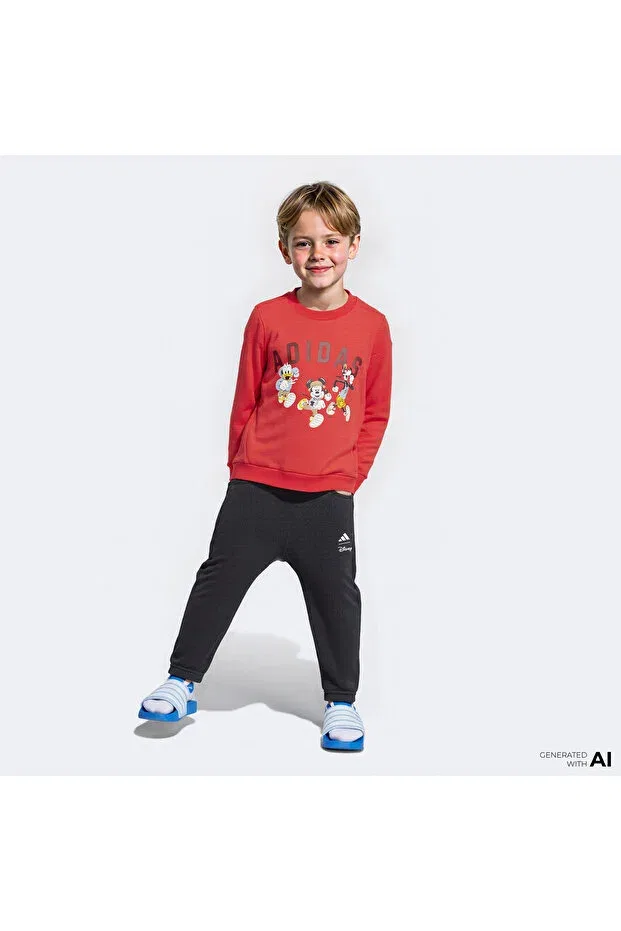 Детский спортивный костюм для девочек с принтом Disney Mickey Mouse Red Baby Tracksuit Set Adidas, Multicolor