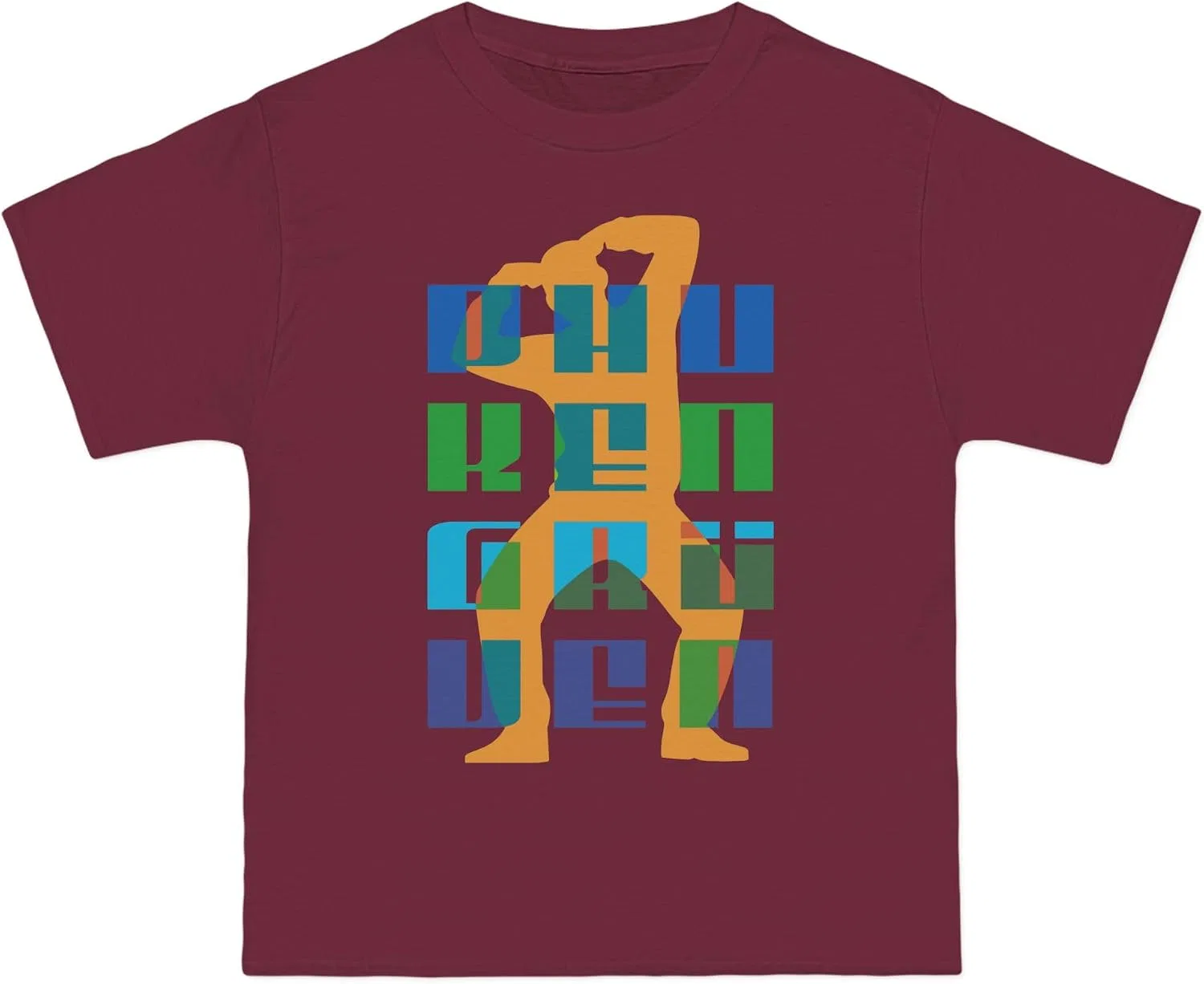 Мужская футболка свободного кроя с ретро-принтом Hanes, Maroon — фото 3