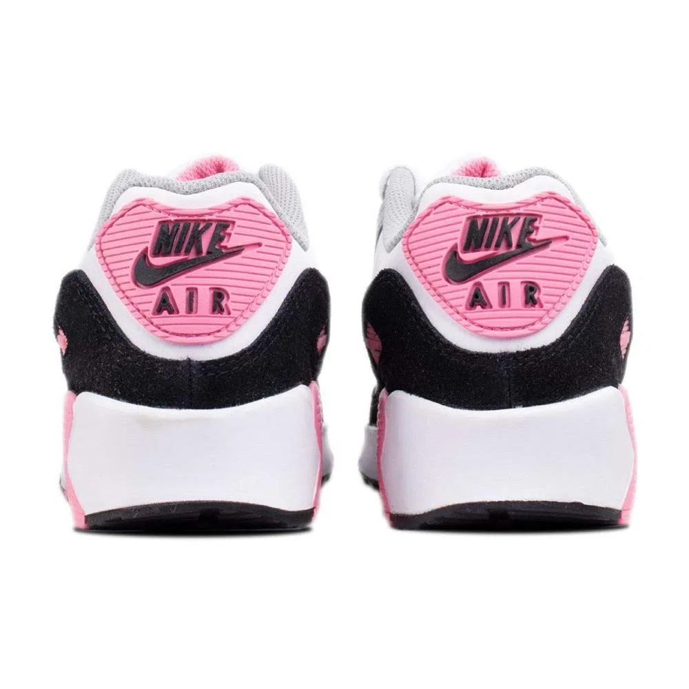 Детские кроссовки для мальчиков с амортизацией NIKE Air Max 90 LTR NIKE, Gris Humo Claro White Pink Plata Metalizado — фото 4