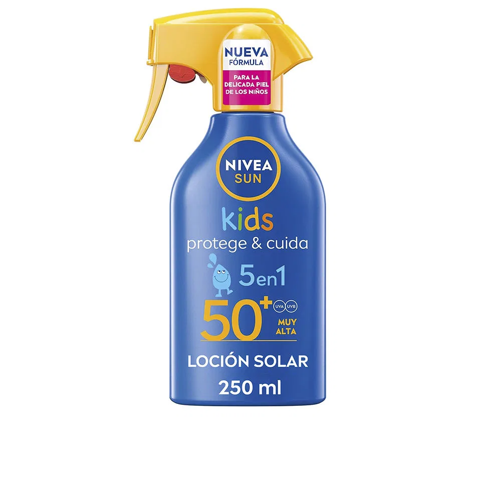Солнцезащитный спрей-лосьон SPF 50+ с пантенолом и витаминами C и E Nivea Sun Kids Protege & Cuida, 250 мл