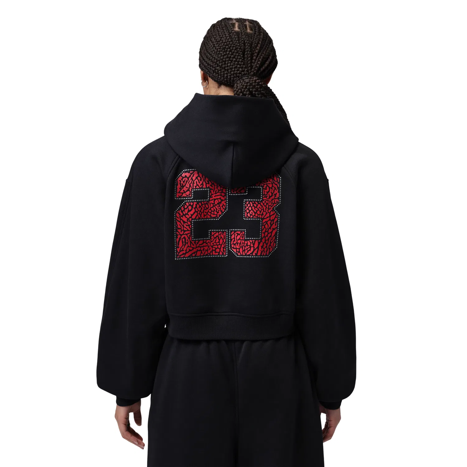 Женское худи Brooklyn Fleece Cropped Hoodie 'Black' Jordan, черный — фото 2