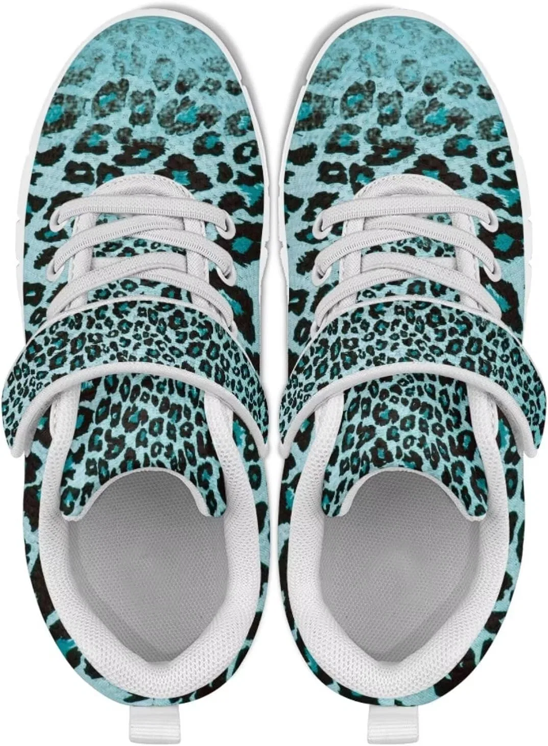 Детские кроссовки с принтом коровы Howilath, Green Leopard Print — фото 4
