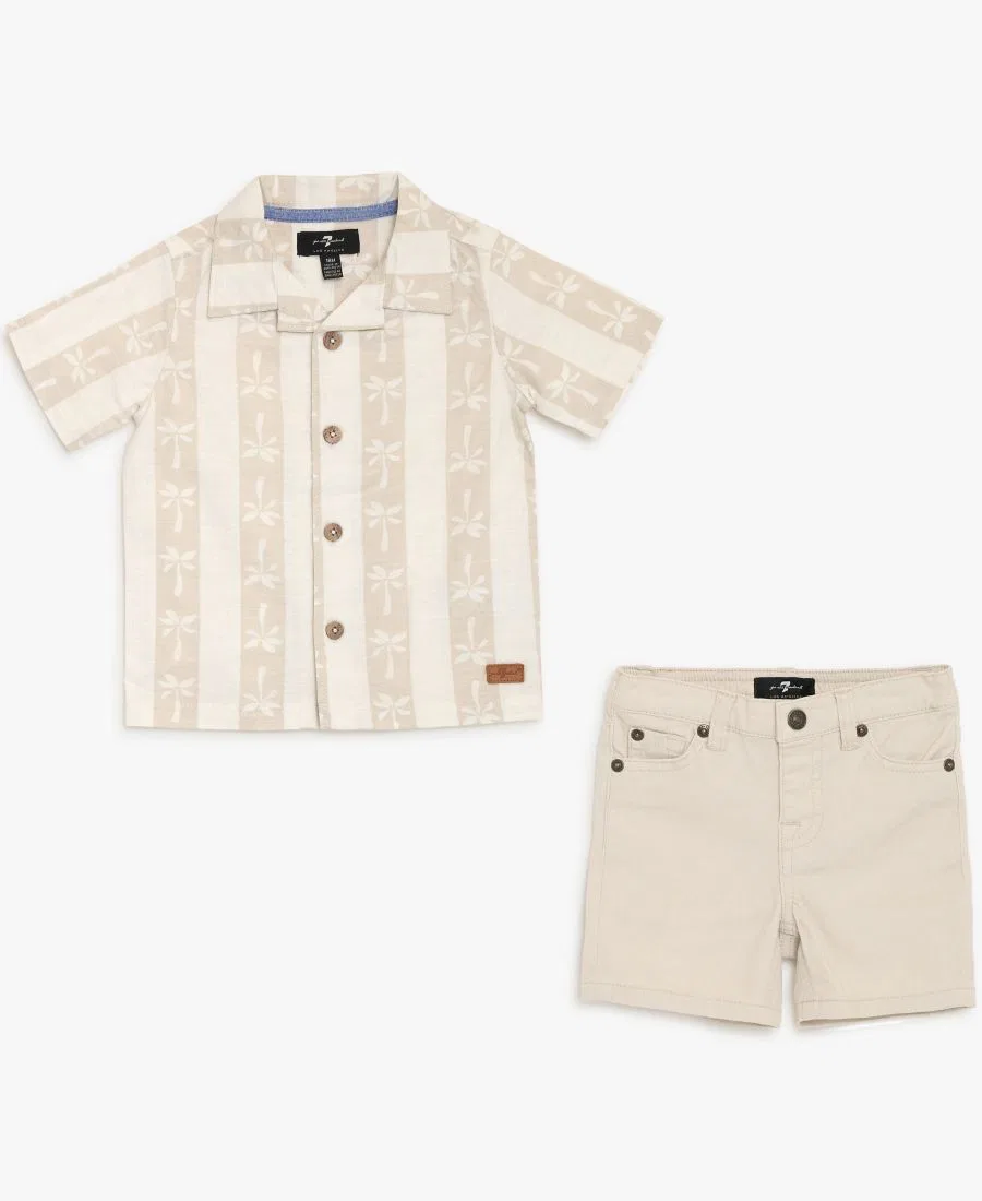 Комплект из рубашки и шорт 7 For All Mankind, Beige