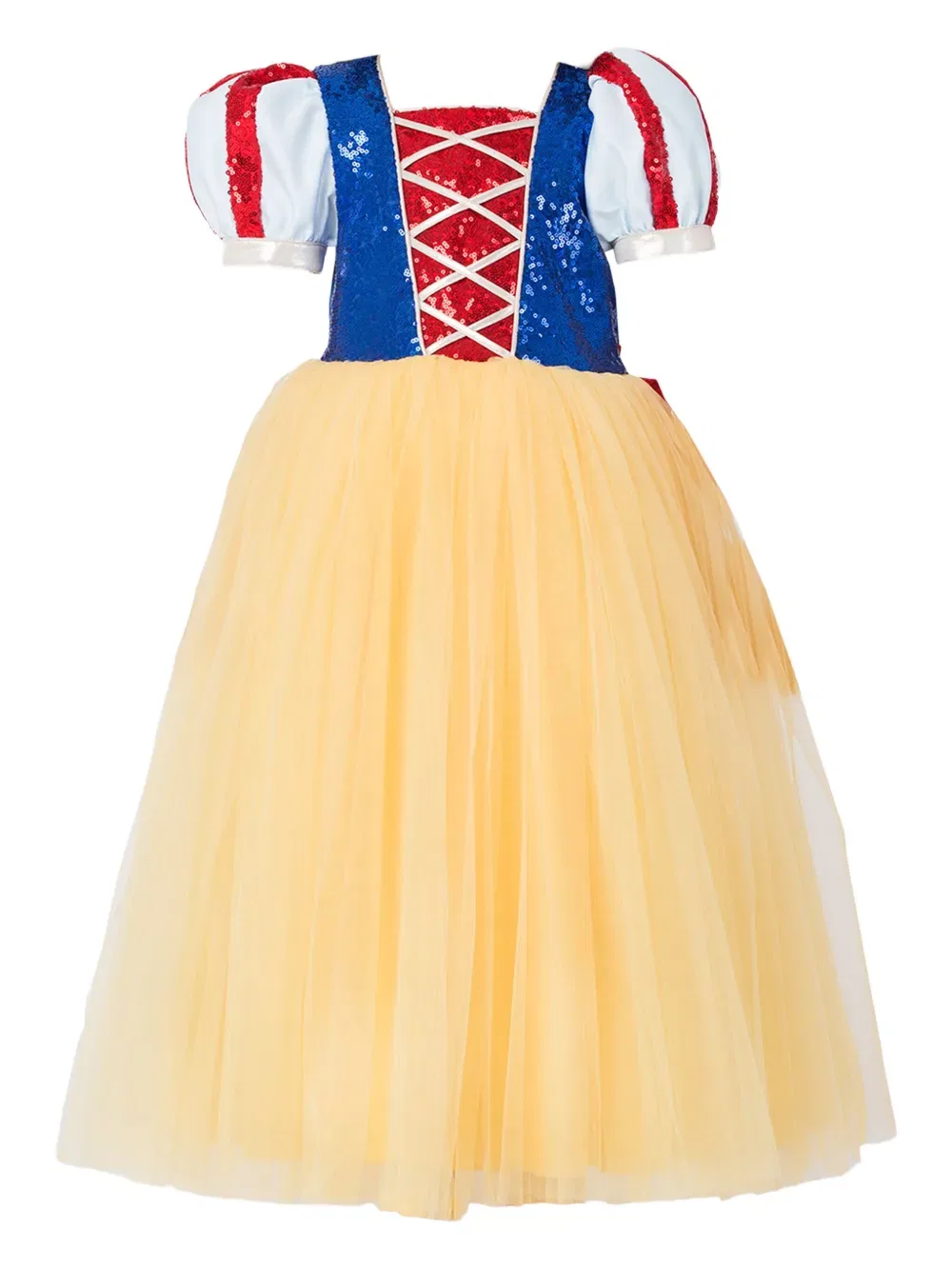 Платье с пышными рукавами, украшенное пайетками Magical Costumes, желтый