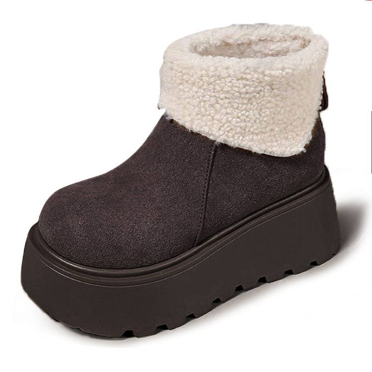 Ботинки Warm Height Increasing Slip-Resistant Ankle-Length Snow Boots Women's Medd, Coffee