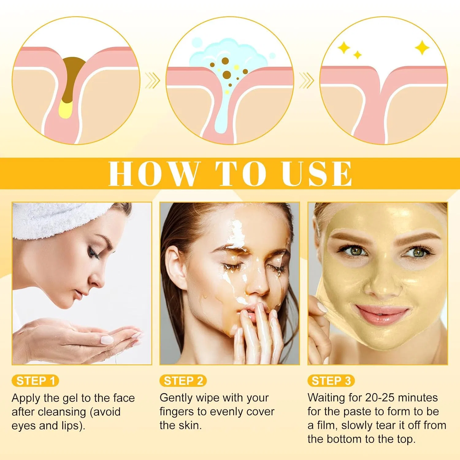 Маска для лица отшелушивающая Honey Peel Off Mask, 30 мл, 2 шт Generisch — фото 3