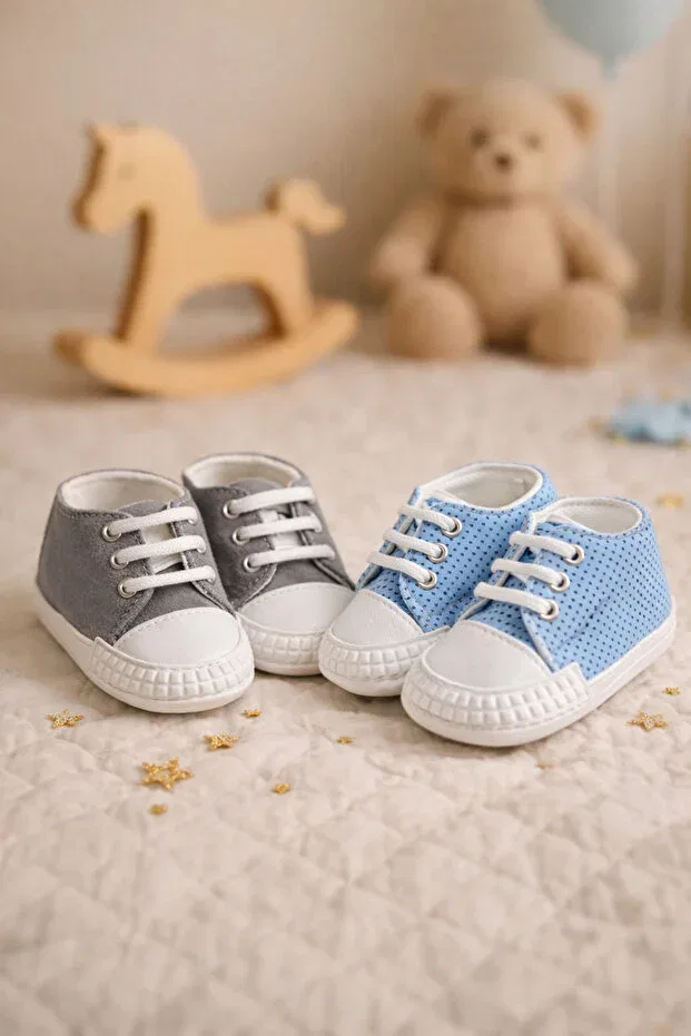 Детские спортивные ботиночки для мальчиков с принтом Mini Kanka, Multicolored Blue-Gray