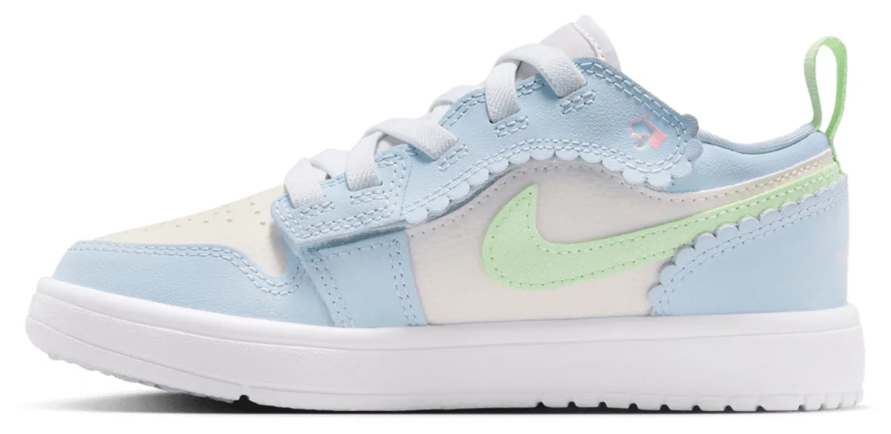 Кроссовки для девочек AJ 1 Low ALT SE Fem Jordan, цвет Vapor Green/Sail/Half Blue — фото 2