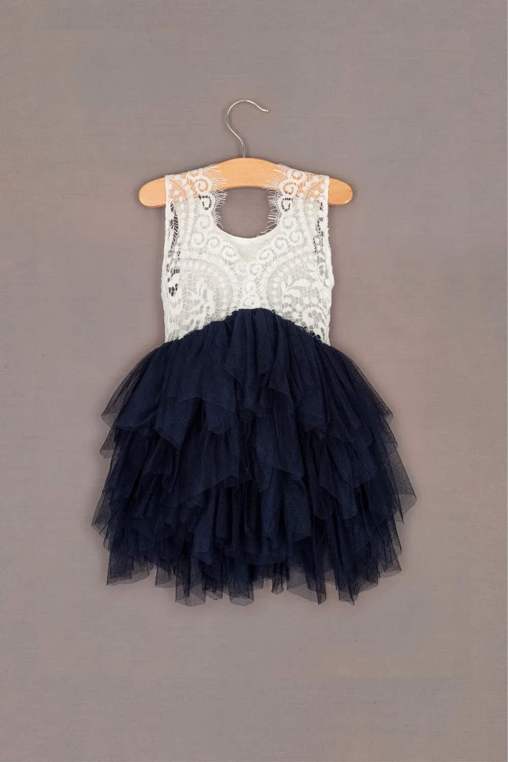 Детское платье из фатина Boho Dreams Uk Flower Girl Boutique, Navy — фото 3