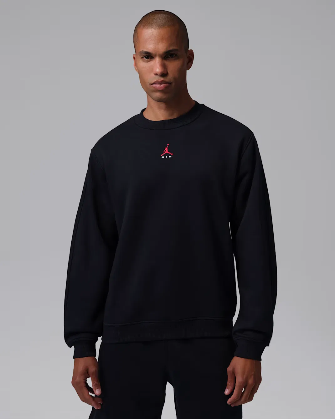 Мужская толстовка с круглым вырезом Jordan Brooklyn, Black/Black/University Red