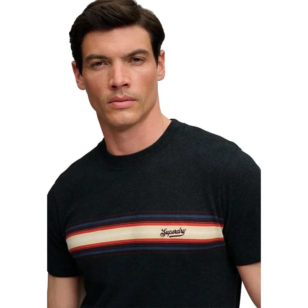 Мужская футболка с коротким рукавом Outdoor Stripe Logo Relaxed Superdry, Black — фото 4
