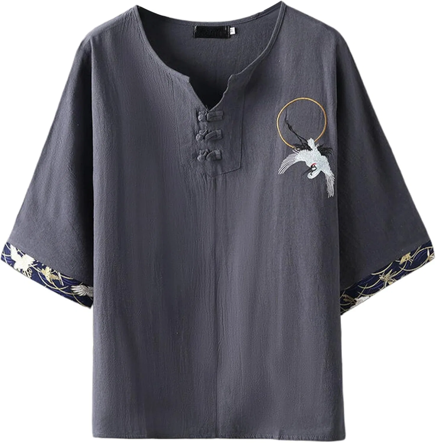 Мужская футболка с принтом Henley Vintage, Grey