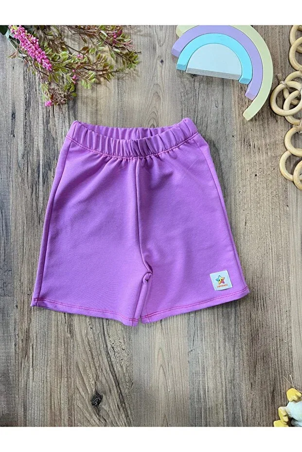 Детские шорты для девочек хлопковые Babyelisco, Lilac
