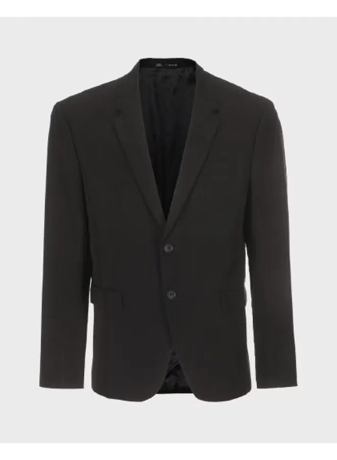 Пиджак с наплечниками Zara, черный