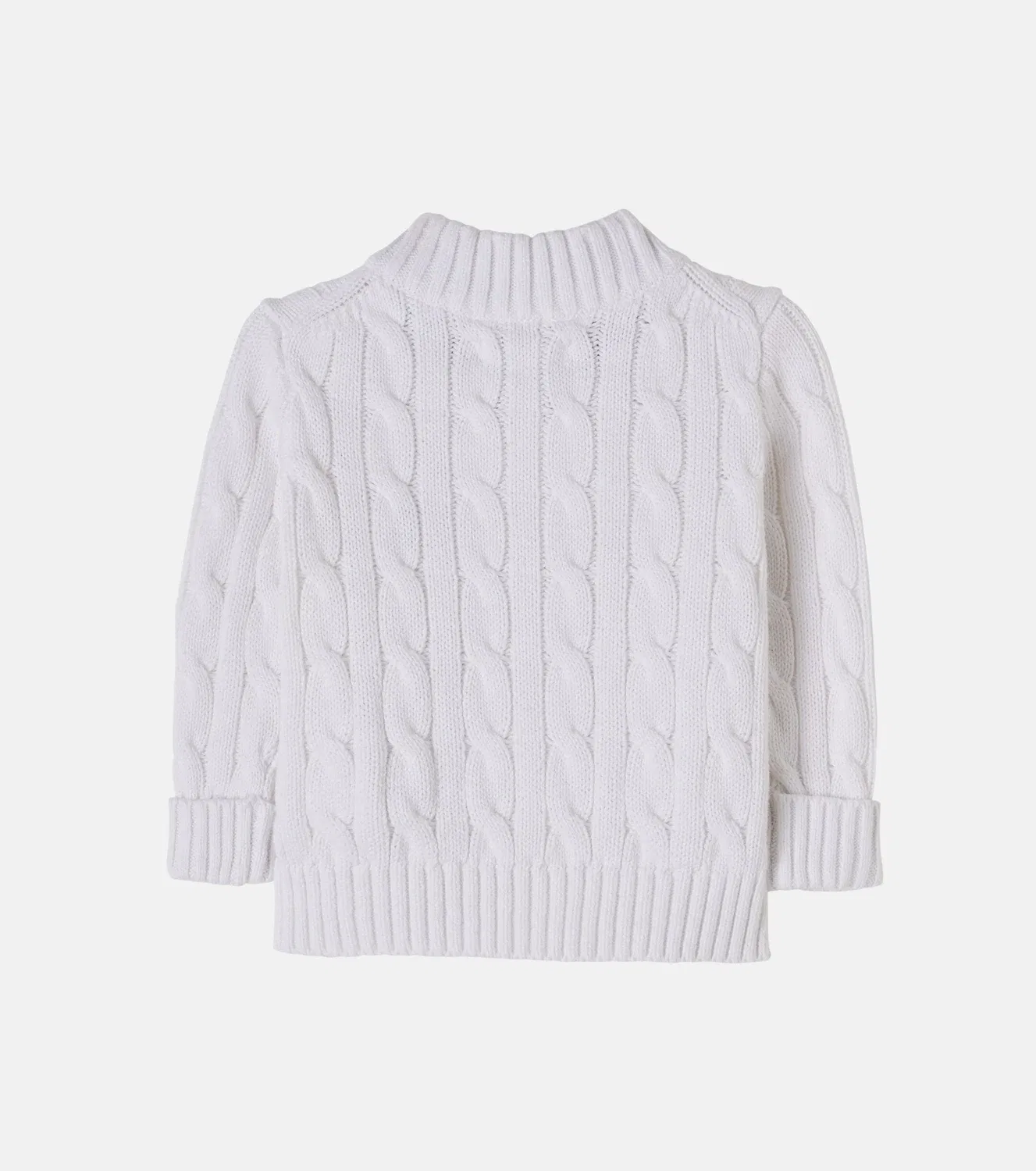 Вязаный кардиган на молнии из хлопка Polo Ralph Lauren Kids, белый — фото 3