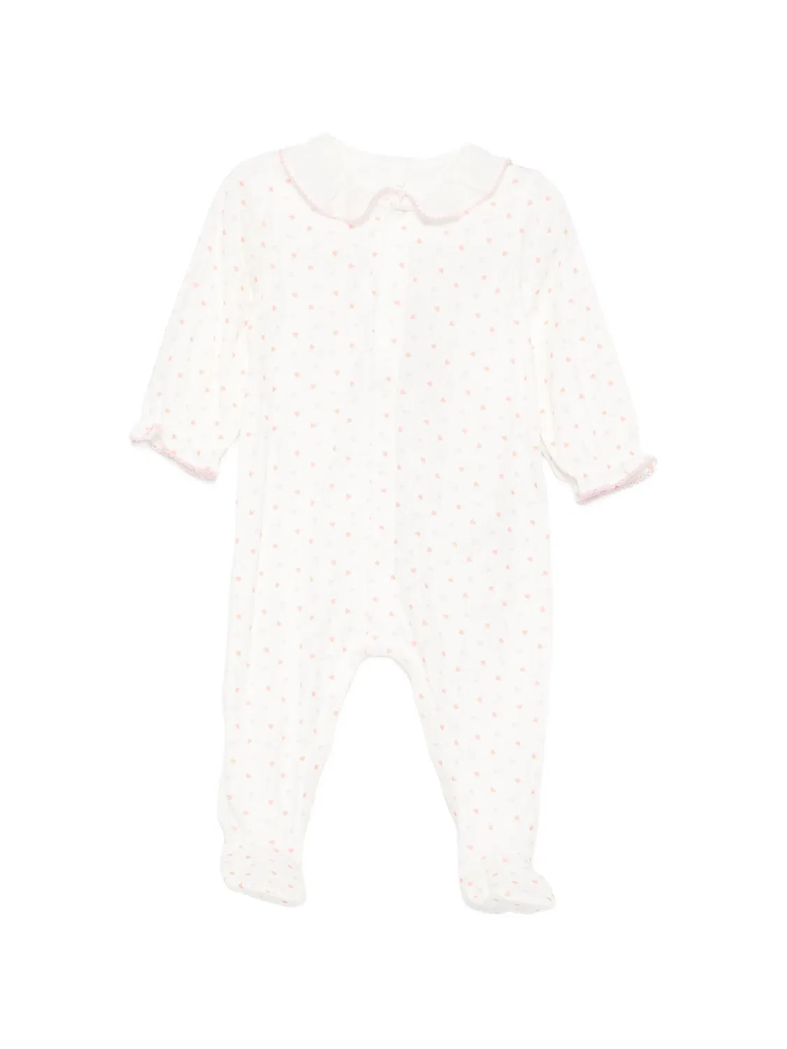 Пижама с воротником Питер Пэн и принтом Petit Bateau, белый