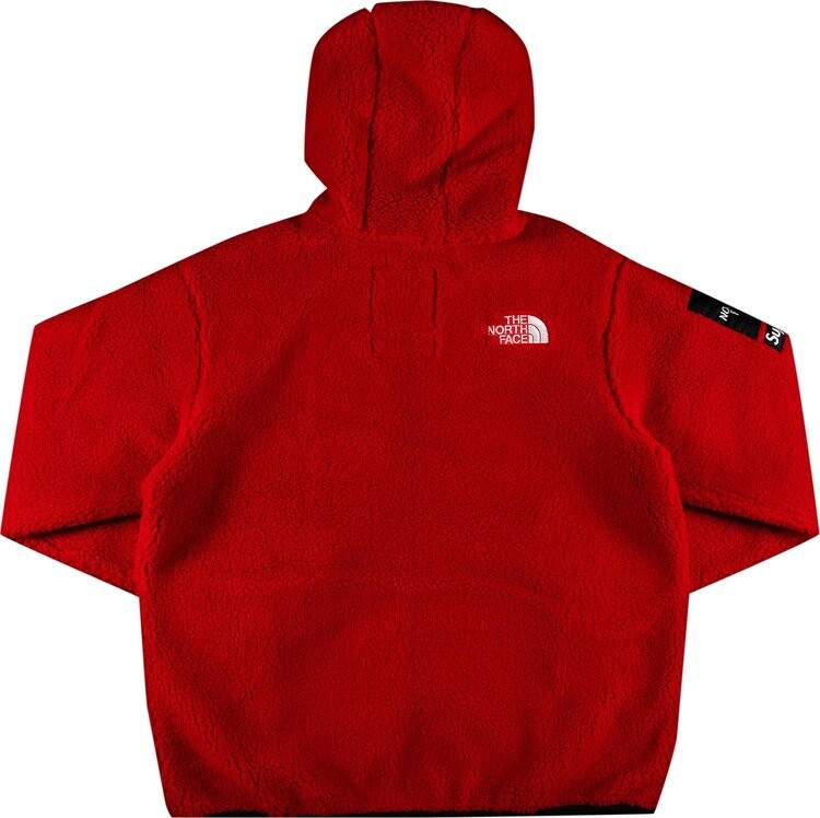 Куртка Supreme x The North Face S Logo Hooded Fleece Jacket 'Red', красный — фото 3