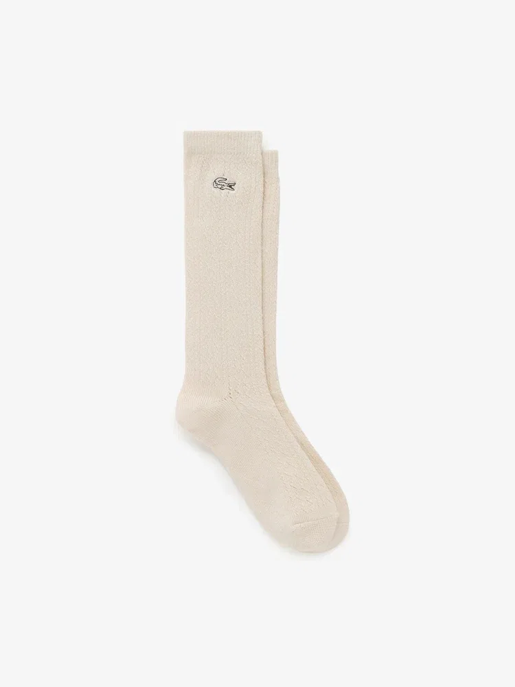 Носки длинные LACOSTE Loom, Ivory — фото 2