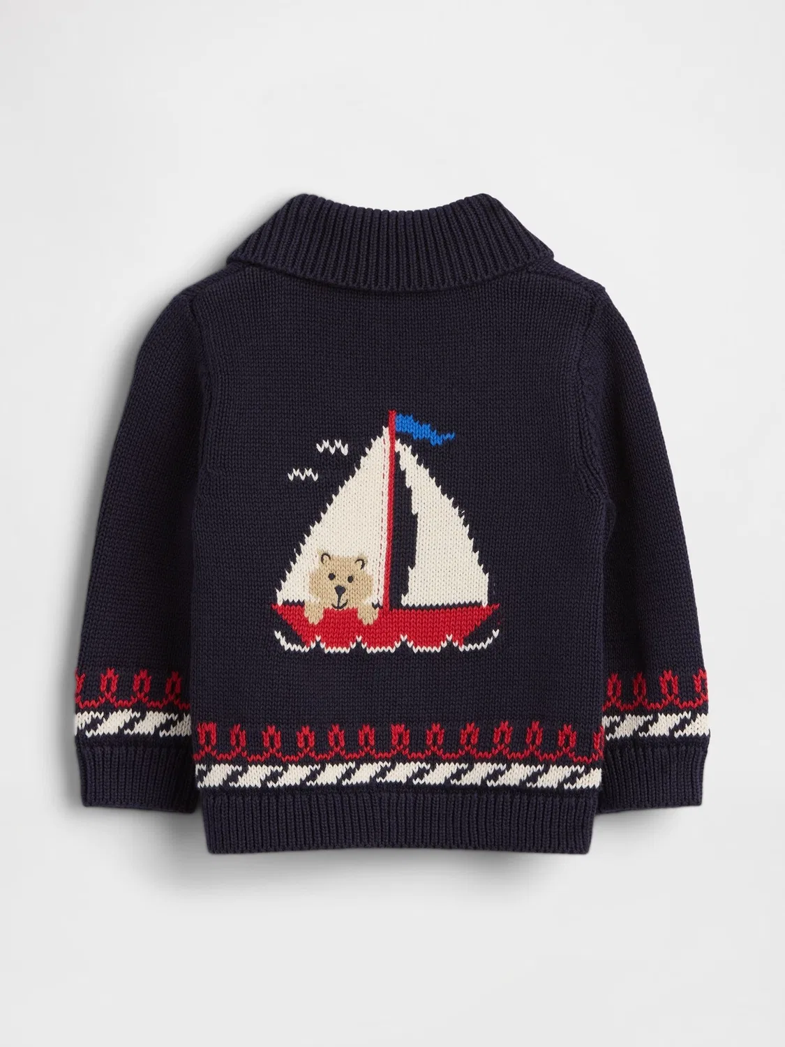 Кардиган-шалька Gap, морская тематика, модель Brannan Bear, синий — фото 2