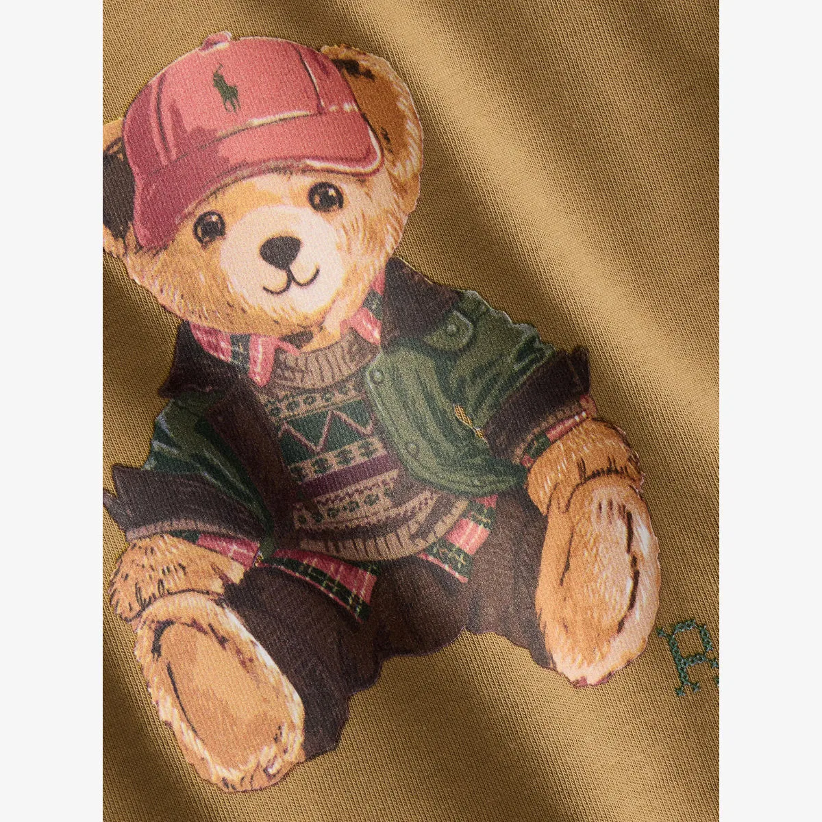 Хлопковая футболка с принтом медведя Polo Ralph Lauren, коричневый — фото 2