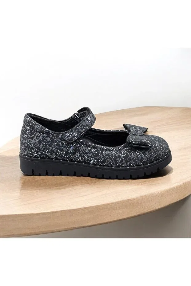 Детские балетки для девочек классические Jojo Kids, Black Gray — фото 2