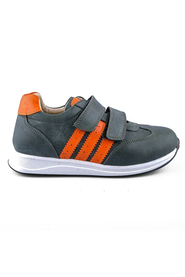 Детские ортопедические кроссовки для девочек из кожи Ortoplus, Green-Orangean