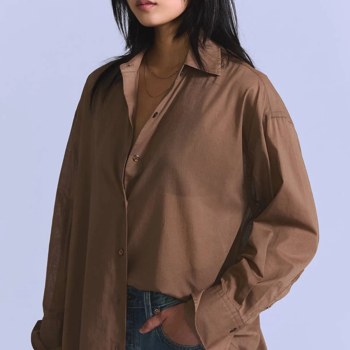Тканая рубашка на пуговицах Levi's, Rain Drum - Brown — фото 2