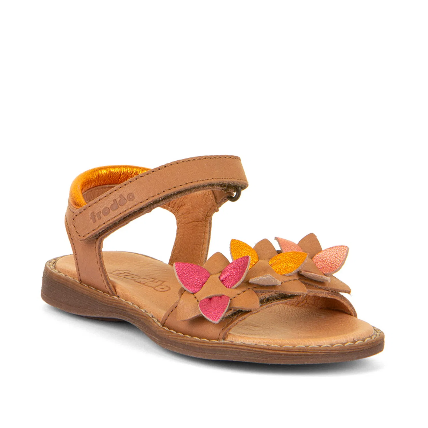Детские сандалии с цветами из кожи froddo, Brown Multi