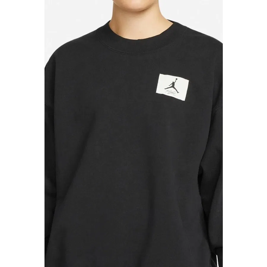 Женский свитшот свободного кроя с принтом Jordan Jumpman Essen Fleece Crew Nike, Черный — фото 4