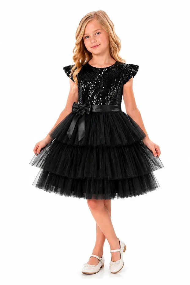 Детское платье для девочек с пайетками Party Hn Sport, Black