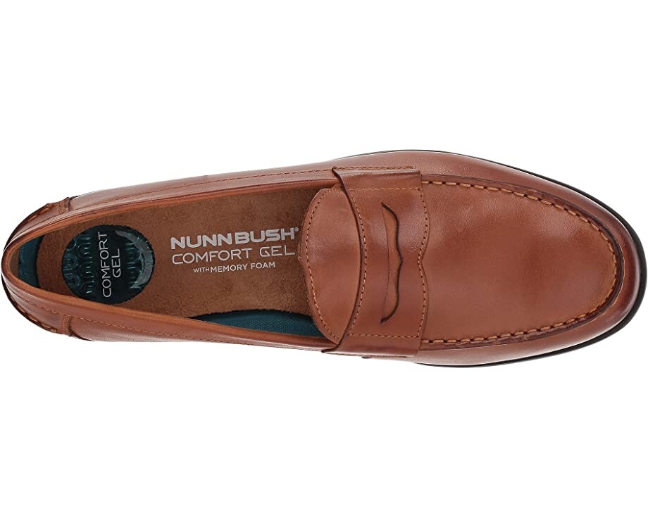 Лоферы Drexel Moc Toe Penny Loafer with KORE Walking Comfort Technology Nunn Bush, коньяк — фото 3