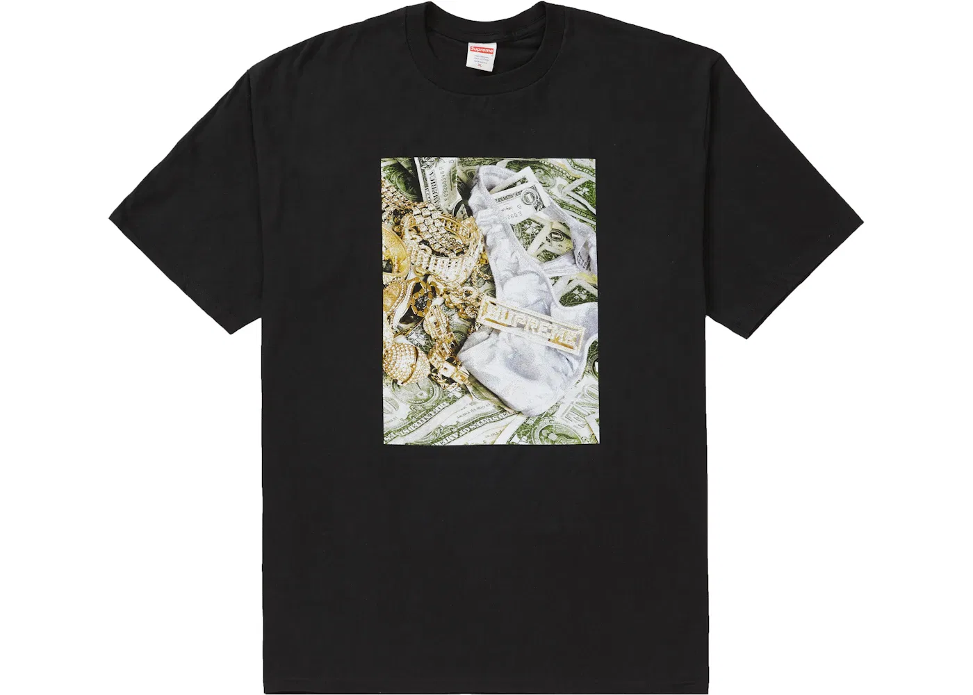 Мужская футболка с принтом Supreme Bling Tee Supreme, Black